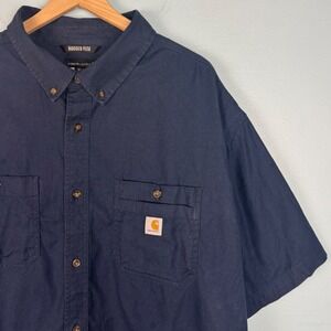 Carhartt Men's 4XL Blue Rugged Flex Relaxed Fit Midweight Short Sleeve Shirt